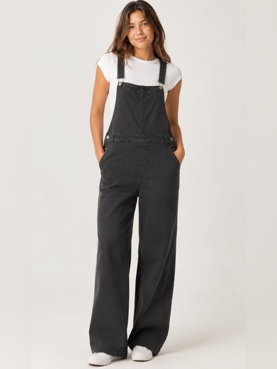 aerie Pants - Aerie Charcoal Gray Denim Overalls 100% Cotton Medium
